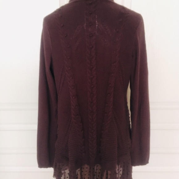 Anthropologie Knitted Knotted Cardi Sweater M - Picture 3 of 7